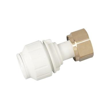 SPEEDFIT Straight Tap Connector 15mm x 1/2" White, PEMSTC1514