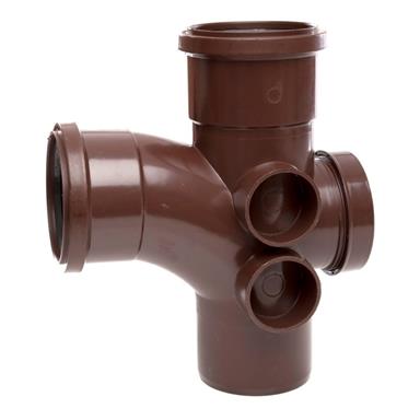 ST410 110MM POLYPIPE 92 DEGREE ACCESS BRANCH BROWN