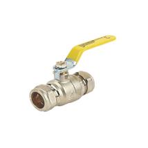 22MM COMPRESSION LEVER VALVE - GAS YELLOWHANDLE