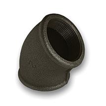 Black Malleable 15mm MI 45 F/F Elbow 120
