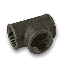 Black Malleable 15mm MI Tee Banded 130