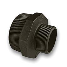 Black Malleable 10mmx8mm Red Hex Nipple 245