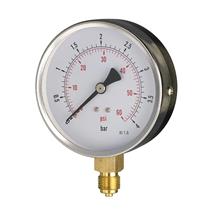 0/4bar and 0/60 psi dual scale 100mm Pressure Gauge bottom 3/8