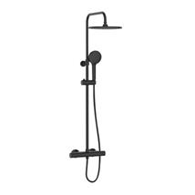 Bristan Buzz Adjustable Rigid Riser Bar Shower, Black, BUZ SHXDIVCTFF BLK