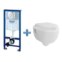 GROHE 38860 Concealed Cistern Kit Frame c/w Wall Hung Toilet Pan