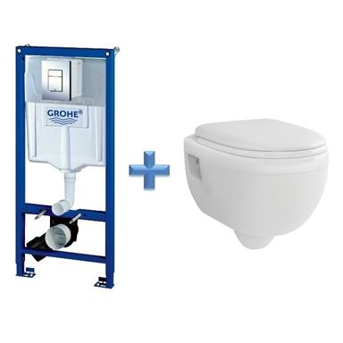 GROHE 38772 Concealed Cistern Kit Frame c/w Wall Hung Toilet Pan