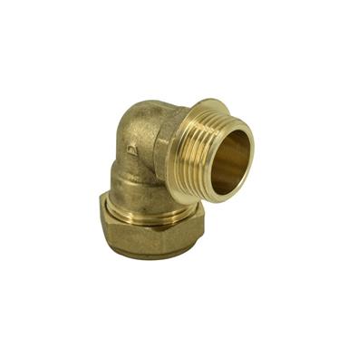 15MMx1/2" MALE IRON BRASS COMPRESSION ELBOW