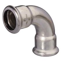 PRESS INOX M Stainless Steel 15mm 90 Degree Elbow, 122001515