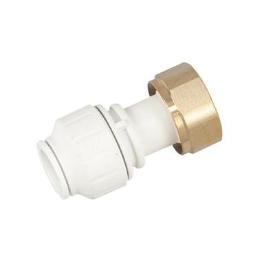 SPEEDFIT Straight Tap Connector 15mm x 3/4" White, PEMSTC1516