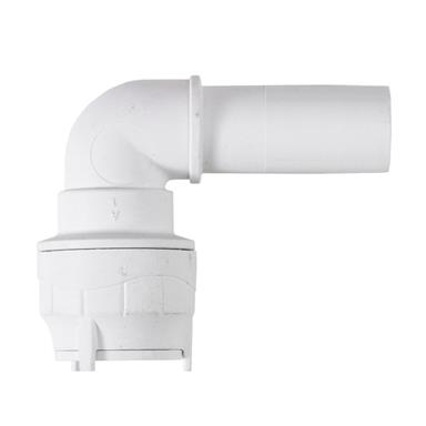 POLYPIPE PolyFit 22mm 90Deg Spigot Elbow, White, FIT1022