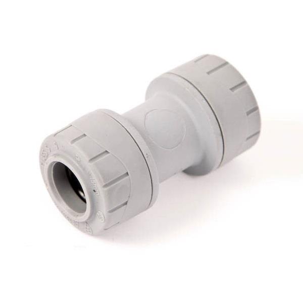 Grey 10 Pack Polypipe PolyPlumb PB015 15mm Straight Coupler Connector 