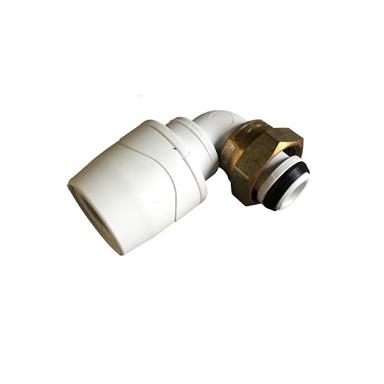 POLYPIPE PolyMax 15mm x 1/2" Bent Tap Connector, White, MAX1715