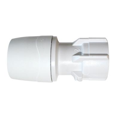 POLYPIPE PolyMax 15mm x 3/4" Hand Tighten Straight Tap Connector, White, MAX271534