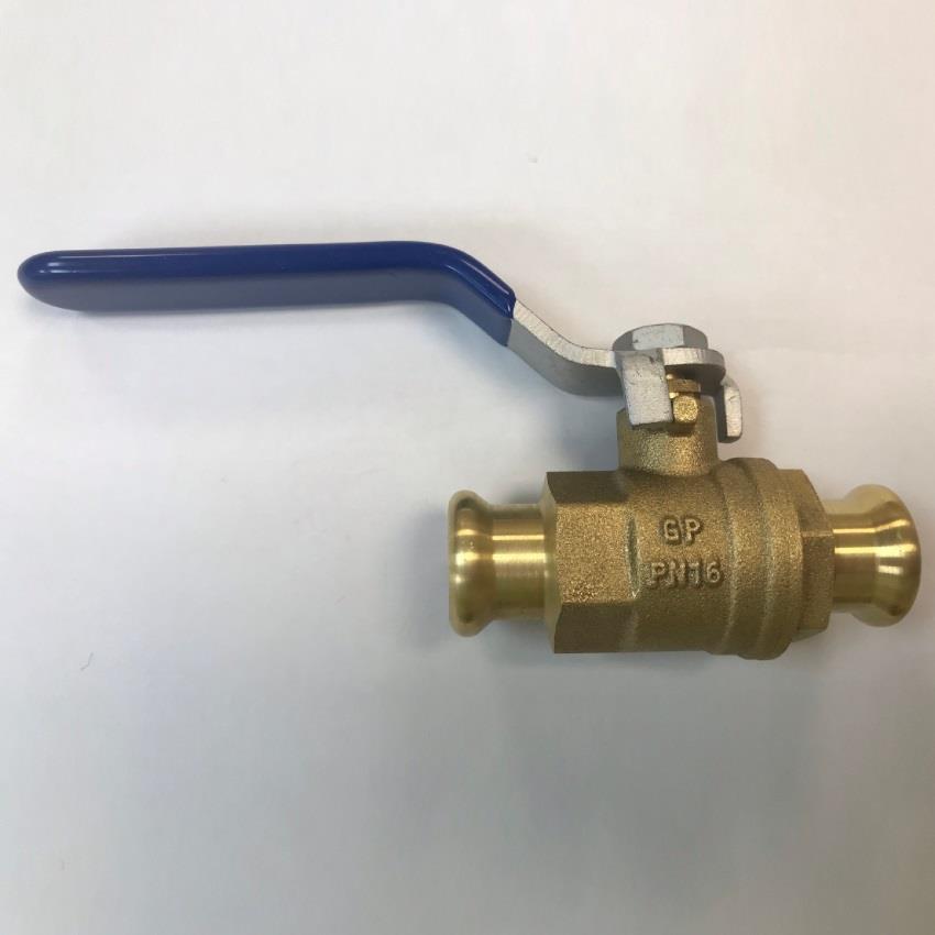 MPRESS 15mm Lever Ball Valve, Blue Handle, GP60015PPBH Plumbing For Less