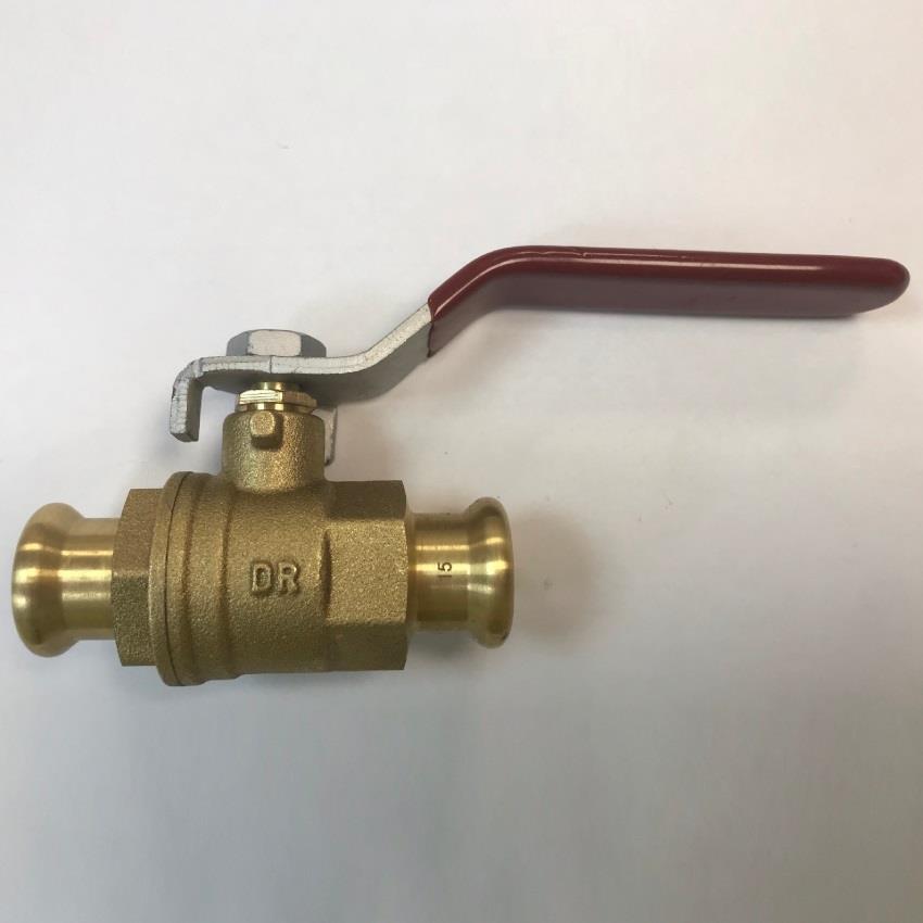 MPRESS 15mm Lever Ball Valve, Red Handle, GP60015PPRH Plumbing For Less