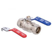 ALTECNIC Eres 22mm Red/Blue Lever Compression Ball Valve, ER-28MMBV