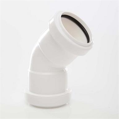 WP18 40MM PUSH-FIT OBTUSE BEND 45 DEGREE WHITE