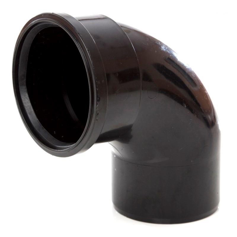 110mm Ring Seal Soil 92.5 Degree Elbow Double Socket Black U-PVC 