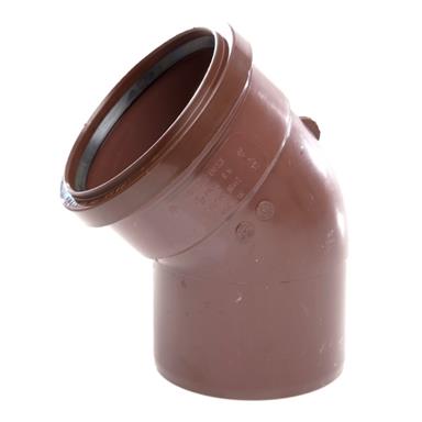 SB412 110MM POLYPIPE 135 DEGREE SINGLE SOCKET BEND BROWN