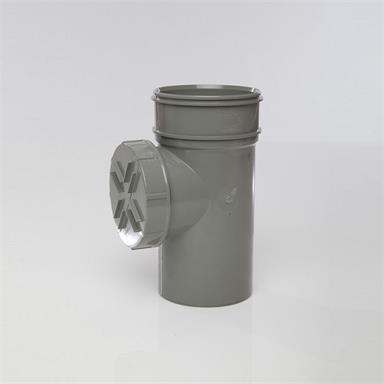 SWA88 POLYPIPE 110MM SHORT ACCESS PIPE SINGLE SOCKET GREY