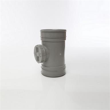 SWA63 POLYPIPE 160MM SHORT ACCESS PIPE DOUBLE SOCKET GREY