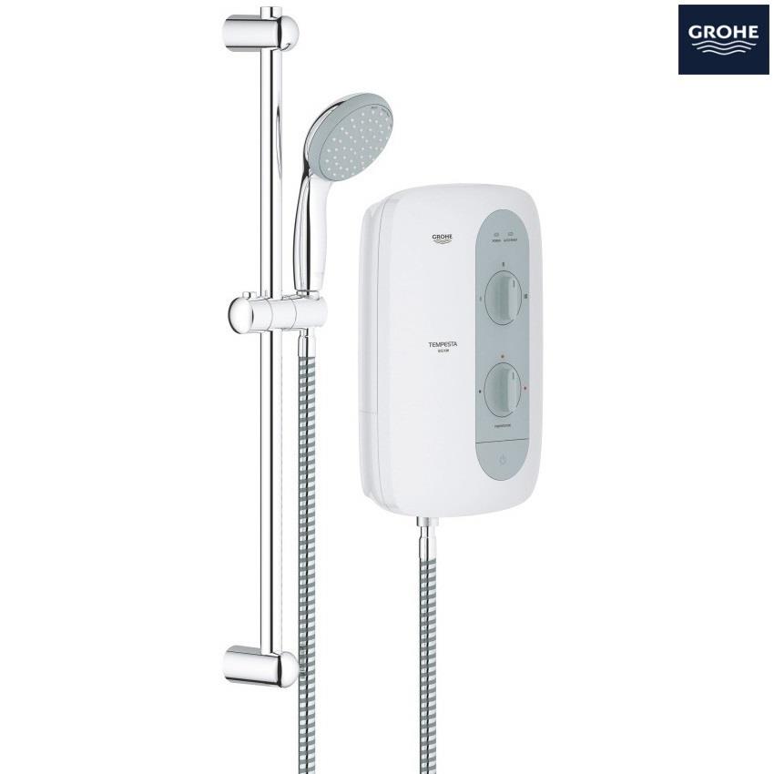 GROHE New Tempesta 100 8.5kW Electric Shower, White/Nighttime Grey