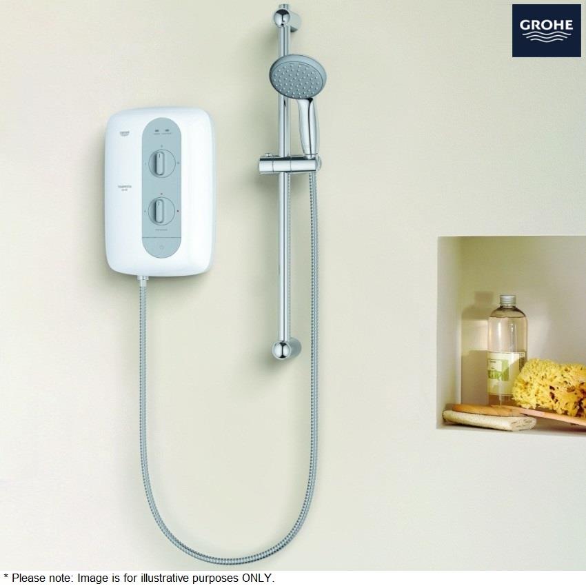 GROHE New Tempesta 100 8.5kW Electric Shower, White/Nighttime Grey