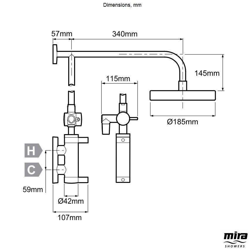mira miniluxe with diverter