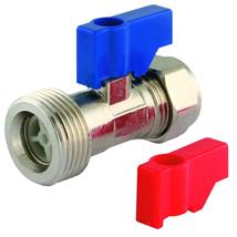 Straight Washing Machine Tap 15mm CompleteWith Check Valve