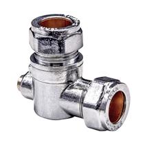 Angled Compression Isolation Valve 15mm, Chrome Plated