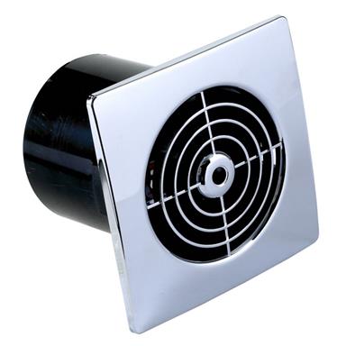 MANROSE LOW PROFILE 12V SELV 100MM BATHROOM EXTRACTOR FAN CHROME