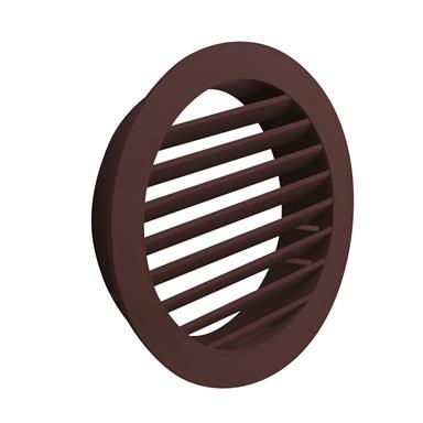 MANROSE EXTERNAL 100MM ROUND LOUVRED GRILLE BROWN