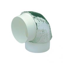 MANROSE 125MM ROUND DUCTING 90DEG HORIZONTAL BEND INSULATED