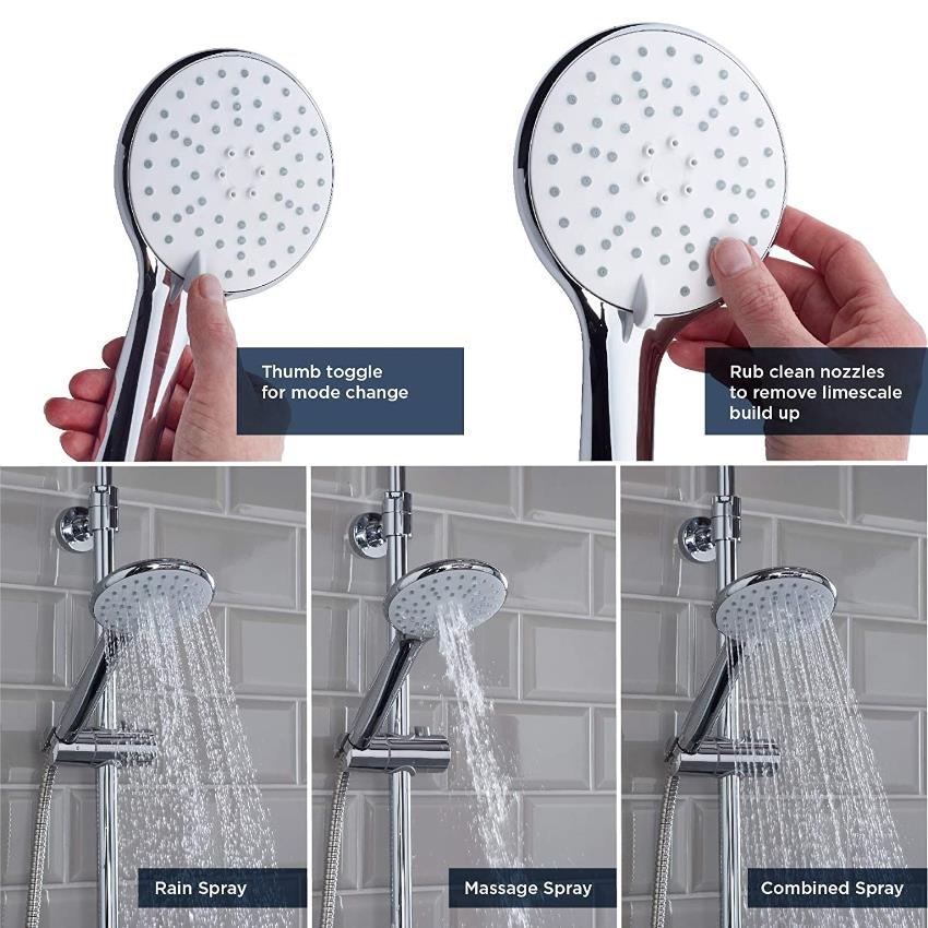 BRISTAN Buzz2 Thermostatic Bar Shower System, 2 Outlets, Chrome, BUZ2