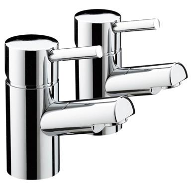 BRISTAN Prism Basin Pillar Taps Chrome Plated Lever Handles Pair PM 1/2 C