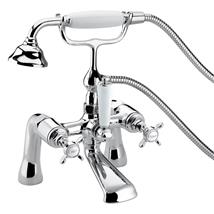 BRISTAN 1901 Bath/Shower Mixer w Handset Chrome Plated Traditional Crosshead N BSM C