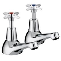 BRISTAN Value Crosshead Bath Taps Chrome Plated Pair VAX 3/4 C