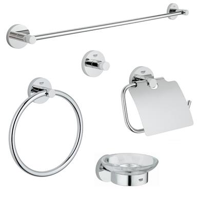 GROHE Essentials Bathroom Accessories Set Chrome Plated 43044 000