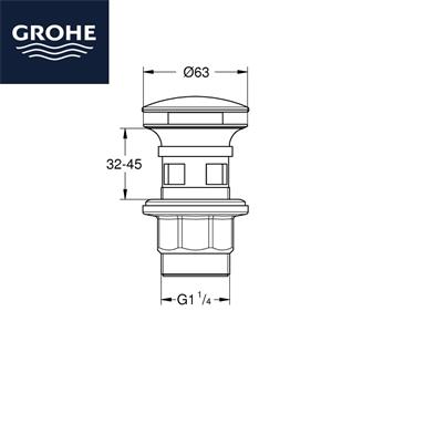 Донный клапан grohe 40824000 Донный клапан grohe 40824000
