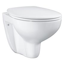 GROHE Bau Ceramic Wall Hung Soft Close WC Set, Alpine White, 39427 000 + 39493 000